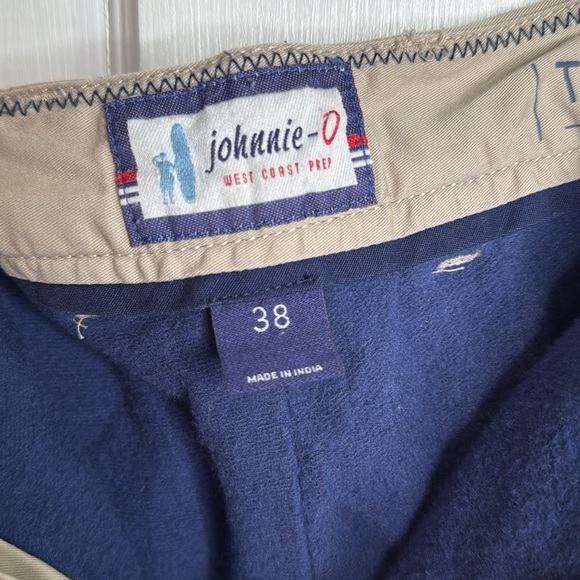 Johnnie-O Tailgaters Khaki Fleece-lined Shorts w/ Bottle Opener hem M-183 Sz 38 - Picture 6 of 12